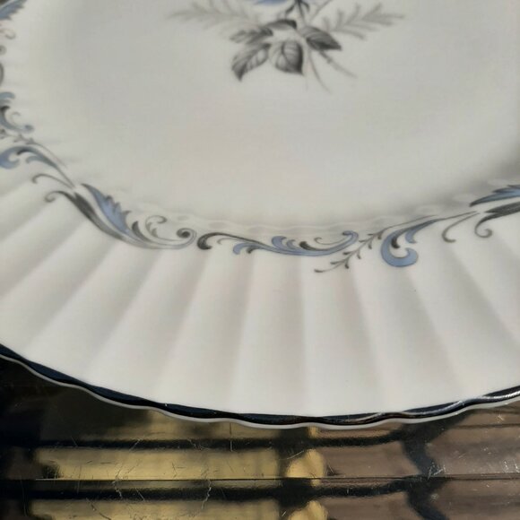Vintage Paragon Morning Rose Bone China 10 3/4" Dinner Plate Blue Silver Lot (3) - Picture 3 of 7
